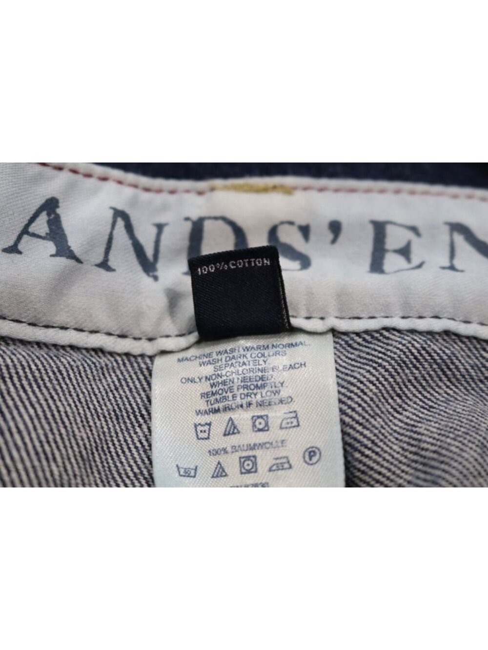 Lands End Jeans Women 10 T Indigo Blue Utility Denim Straight Leg Western VTG 90 - Picture 9 of 9